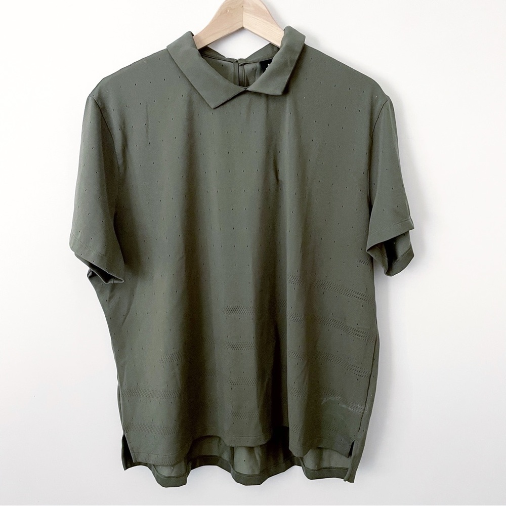 NWT NIKE Green High Neck Collared Polo XL